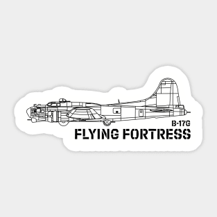 B-17 Flying Fortress - USAAF (Black) Sticker